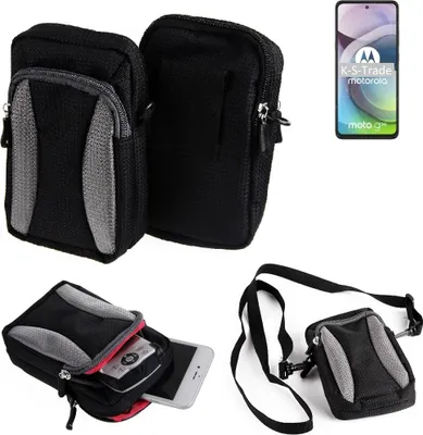 Produktbild von K-S-Trade Holster Schutz Hülle kompatibel mit Motorola Moto G 5G Handy Hülle Gürteltasche Umhängetasche mit Zusatzfach schwarz