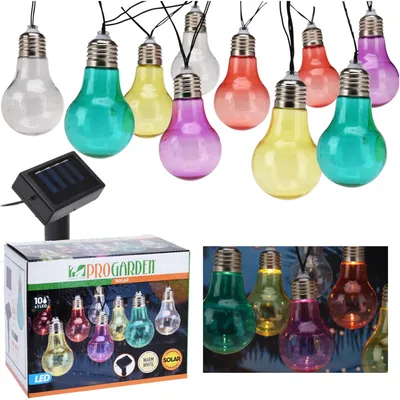 Zdjęcie produktu dla Girlanda Solarna Ogrodowa Lampki Ogrodowe 10 Led Z Czujnikiem Zmierzchu