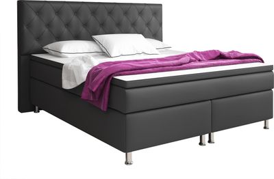 Inter Handels Boxspringbett Turin, 180x200, Anthrazit