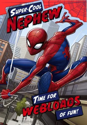 Spider-Man Geburtstagskarte für Neffen, mit Wortsuchspiel