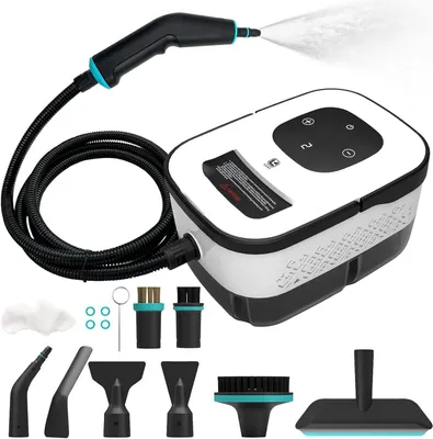 Produktbild von Dampfreiniger Set 2500W mit 1250ml Wassertank, Handgerät mit 6 Dampfmodi und Zubehör für Auto Küche Bad Reinigung