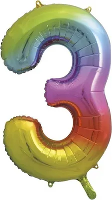 Produktbild von Unique Party - Nummer - Folienballon "3" - Folie SG29547 (Einheitsgröße) (Bunt)