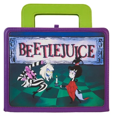 Productafbeelding van Beetlejuice, notitieboekje en lunchbox in cartoonstijl, van Loungefly