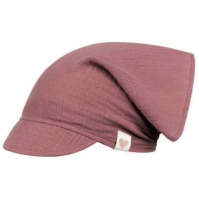Produktbild von Kopftuch Mütze Schirmmütze Mädchen Sommer Baumwolle Musselin, Bordeaux, Gr. 42/44
