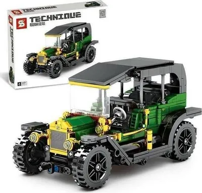 Produktbild von Classic Car Oldtimer grün Bausteinset mit Pullback-Funktion