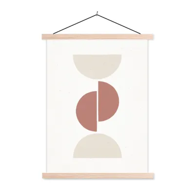 Produktbild von MuchoWow® Textilposter Pastell - Minimalismus - Gestaltung 60x80 cm mit holzfarbenen Rahmen - Wandbild