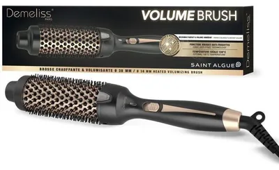 Produktbild von Föhnbürste – SAINT ALGUE – Demeliss Volumenbürste – 52 W – Eine Temperaturstufe – Schwarz/Gold