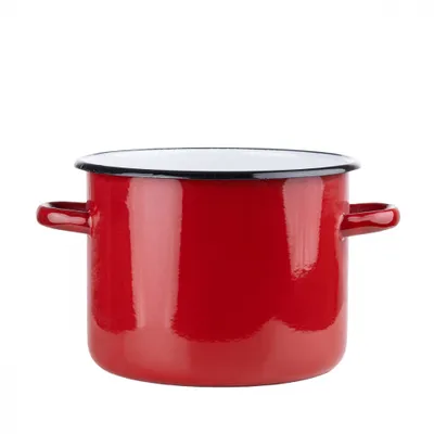 Zdjęcie produktu dla Garnek emaliowany 4L czerwony Garnek uniwersalny Garnek do zupy Indukcja 20cm Garnek do mięsa 4,5L