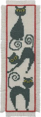 Immagine prodotto di Kit Permin per ricamo a punto croce "Gatto segnalibro", schema contato, 7x22cm, 05-2103