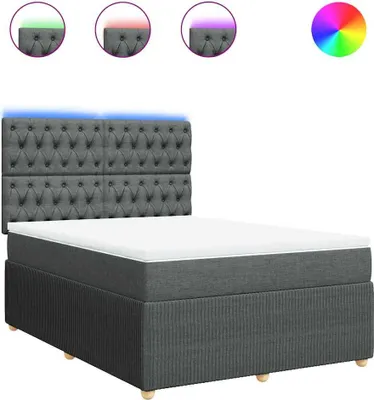 Produktbild von vidaXL Boxspringbett mit Matratze Dunkelgrau 140x200 cm Stoff