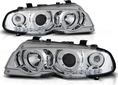 Produktbild von LED Angel Eyes Scheinwerfer passend für BMW 3er E46 Coupe / Cabrio 99-03 chrom Set
