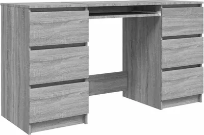 Obrázok produktu pre vidaXL Písací stôl Grey Sonoma 140x50x77 cm odvodený výrobok z dreva