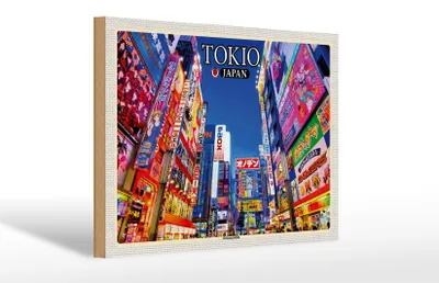 Produktbild von Holzschild Reise 30x20cm Tokio Japan Reklametafeln