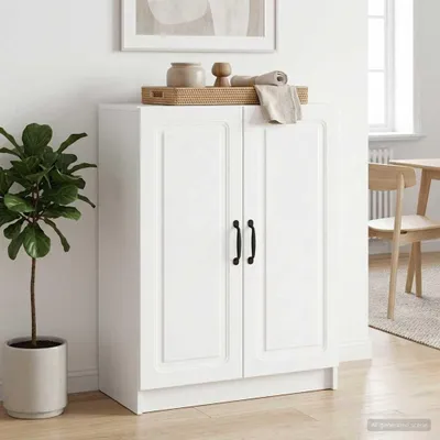 Zdjęcie produktu dla Komoda vidaXL, biała, z połyskiem, 66 x 34,5 x 87 cm, materiał drewnopochodny