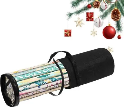 Productafbeelding van Papier Organizer - Opbergtas Rol - Cadeaus Inpakken - Transparant PVC - 80 cm Lengte - Zwart
