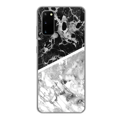 Produktbild von MuchoWow® Handyhülle Schutzhülle Hülle für Samsung Galaxy S20 Marmor - Schwarz - Weiß - Luxus Silikon Softcase Handy Hülle - Bild