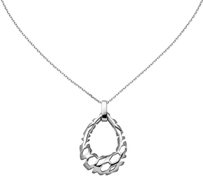 Produktbild von Collier Halskette mit Anhänger Tropfen 925 Silber rhodiniert 45cm Halsschmuck