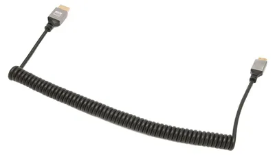 Image de Câble adaptateur à ressort Mini HD Multimedia Interface, câble d'extension 4K 60 Hz 18 Gbps pour tablette, appareil photo, téléviseur ou moniteur, connecteur mâle Mini vers mâle HD avec câble à ressort