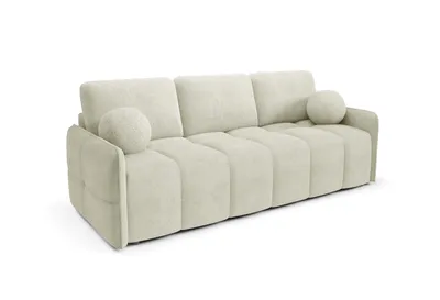 Produktbild von Schlafsofa 3-Sitzer Emilie beige mit Schlaffunktion Bettkasten 212 cm Couch Stoff Abriamo Modern