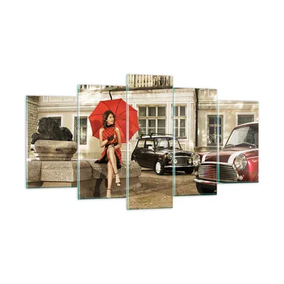 Produktbild von Bilder auf glas - Attraktiv Frau Spaziergang Regenschirm - 160x85cm - Glasbilder - Wandbilder - Kunstdruck - Wanddekoration aus Glas - Glas Bilder - Wandbild auf Glas - GEA160x85-2384