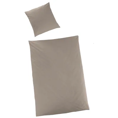 Produktbild von Hahn Haustextilien Luxus-Satin Bettwäsche uni Farbe taupe Größe 135x200 cm