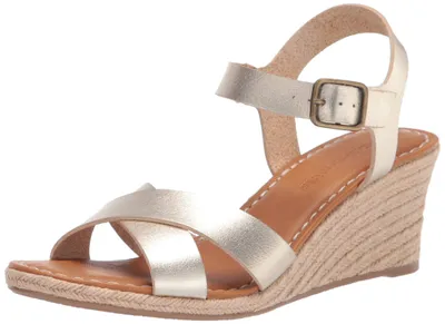 Productafbeelding van Amazon Essentials dames espadrillesandaal met sleehak, goud, maat 35 EU