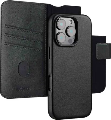 Produktbild von Accezz 2-in-1 Klapphülle aus Leder mit MagSafe iPhone 16 Pro Max - Onyx Black