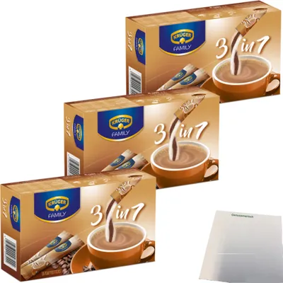 Produktbild von Krüger Family Kaffee-Sticks 3in1 3er Pack (3x180g Packung) + usy Block