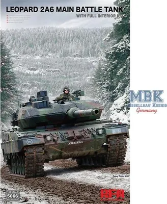 Zdjęcie produktu dla MODEL POLA ŻYTA RFM5066 Czołg bojowy Leopard 2 A6 z PEŁNYM WYPOSAŻENIEM WEWNĘTRZNYM