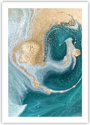 Produktbild von Poster - Poster ohne Rahmen - Golden Türkis Hintergrund - 50x70 cm - Wand Bild - Wanddeko - Wandbilder - Kunstposter - Wandposter - Bilder - Kunstdruck - Wanddekoration - Wandbild - P2XPA50x70-4969