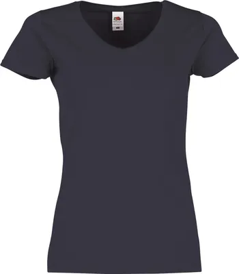 Produktbild von Fruit of the Loom Ladies Iconic 150 V-Neck T-Shirt Farbe: deep navy Größe: XL
