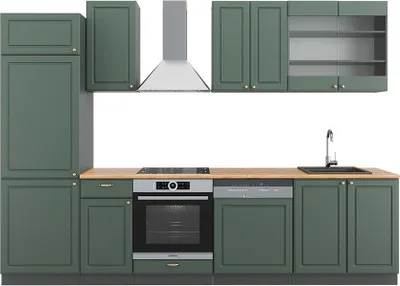 Immagine prodotto di Cucina componibile Vicco Fame-Line Verde-oro rustico/Antracite 300 cm , PL Rovere, Model 42331