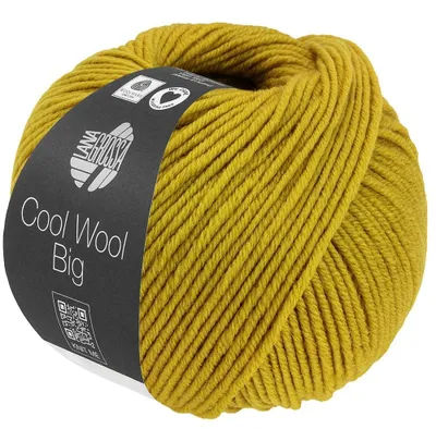 Produktbild von Lana Grossa Cool Wool Big 50 g pflegeleichtes Strickgarn aus extrafeiner Wolle 120 m Farbe 1039 - Senfgelb