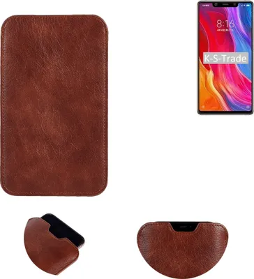 Produktbild von K-S-Trade Schutzhülle Handyhülle kompatibel mit Xiaomi Mi 8 SE Handytasche Kunstleder Sleeve in braun