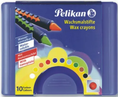 Produktbild von Wachsmalstifte 655/10 mit Schiebehülse wasservermalbar 10 Farben Packung mit 10 Stück