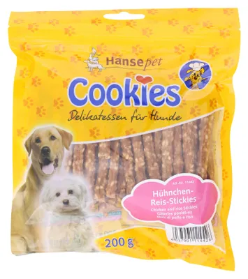Produktbild von Hansepet Cookie's Hühnchen-Reis-Stickies (200 g)
