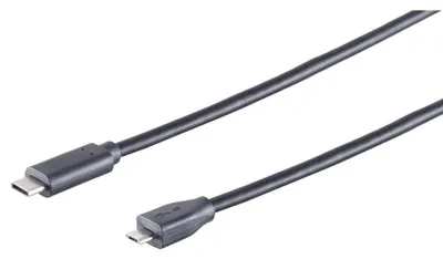 Productafbeelding van S/CONN 77145-1.0, 1 meter, USB-C, Micro-USB B, USB 2.0, 0,48 Gbit/s, zwart