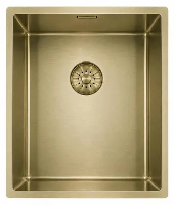 Productafbeelding van Pure.Sink Comfort PVD gouden spoelbak, 34x40 cm, voor onderbouwmontage, vlakke montage en opbouwmontage, model PCM3440-60