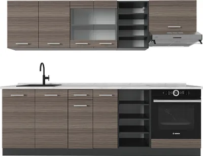 Produktbild von Küchenzeile Vicco R-Line Edelgrau/Anthrazit 240 cm , AP Marmor, Model 54010