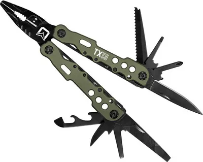 Immagine prodotto di DELPHIN TaktyX 13, pinza multifunzione, 16 cm, nero-verde, 101002355