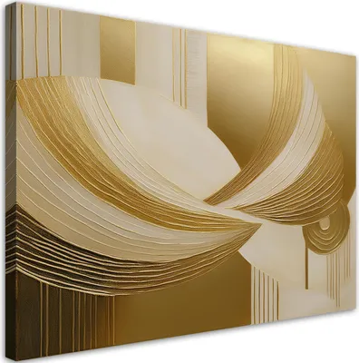 Produktbild von Leinwandbild Abstraktion Gold 3D 60x40 Feeby Gold bild für die wand bereit zum aufhängen