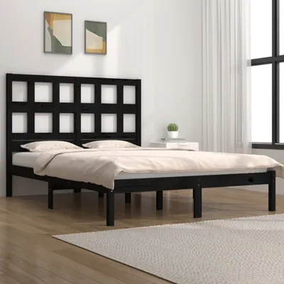 Produktbild von Massivholzbett Schwarz Kiefer 140x190 cm , Klassische Betten Design 2024