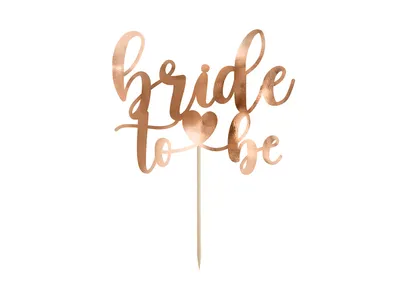 Image de Décoration de gâteau "Bride To Be" 17,5cm | or rose