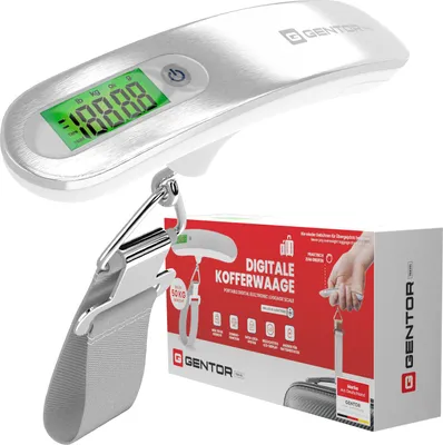Produktbild von Digitale Kofferwaage 50 kg – Gepäckwaage Hängewaage mit LCD-Display, Tara-Funktion & Haken, Fischwaage tragbar für Reisekoffer, Küche & Angeln