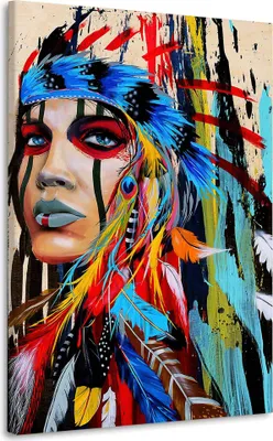 Produktbild von Wandbild Leinwandbild Frau Colour Abstract: 60x90x4cm