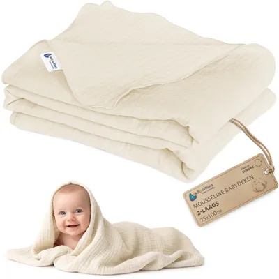 Productafbeelding van 100% Katoenen Babydeken 75 x 100 cm Dubbelzijdig