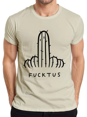 Produktbild von Fucktus Kaktus Lustig Sarkastisch Freches Geschenk Kaktusliebhabe Herren T-Shirt, Natur, XL