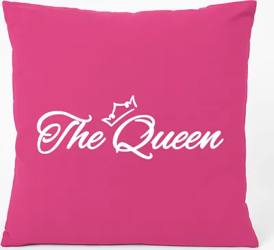 Produktbild von Huuraa Kissen The Queen Krone 40x40cm mit Füllung Fuchsia Baumwolle Dekokissen Geschenkidee