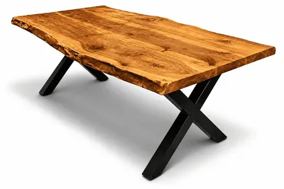 Immagine prodotto di Tavolo rustico in legno massello, design industriale, ideale per la sala da pranzo. Tavoli eleganti