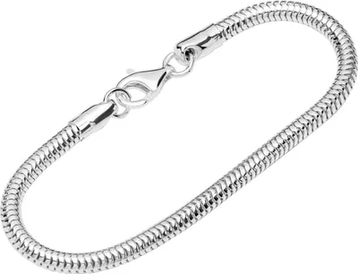 Produktbild von Armband 925 Sterling Silber 19cm Schlangenkette rund Uni designer Armkette